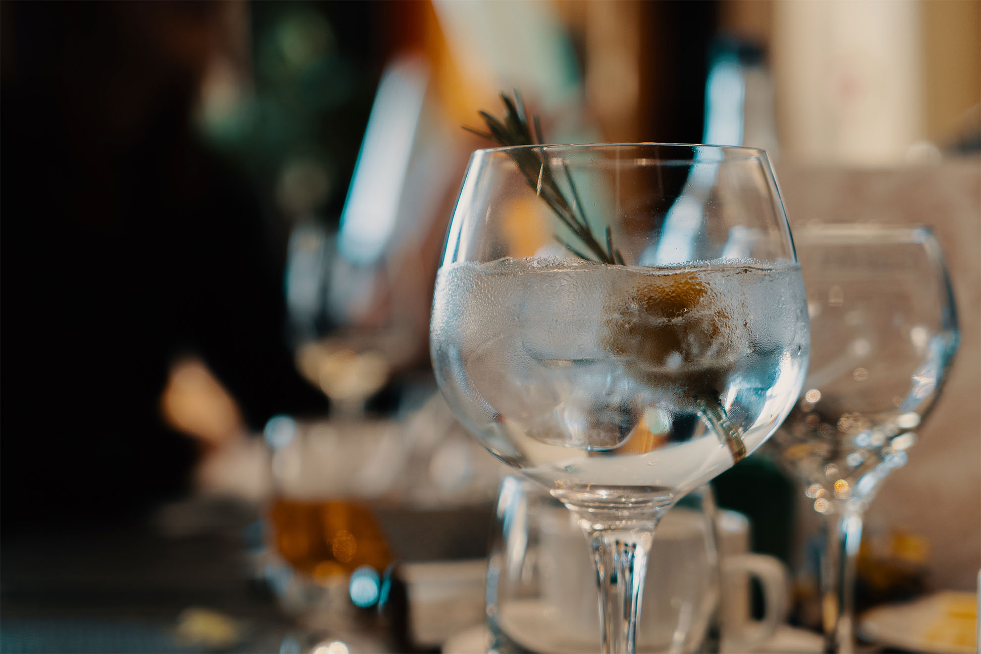 a close up of drink in a gin glass